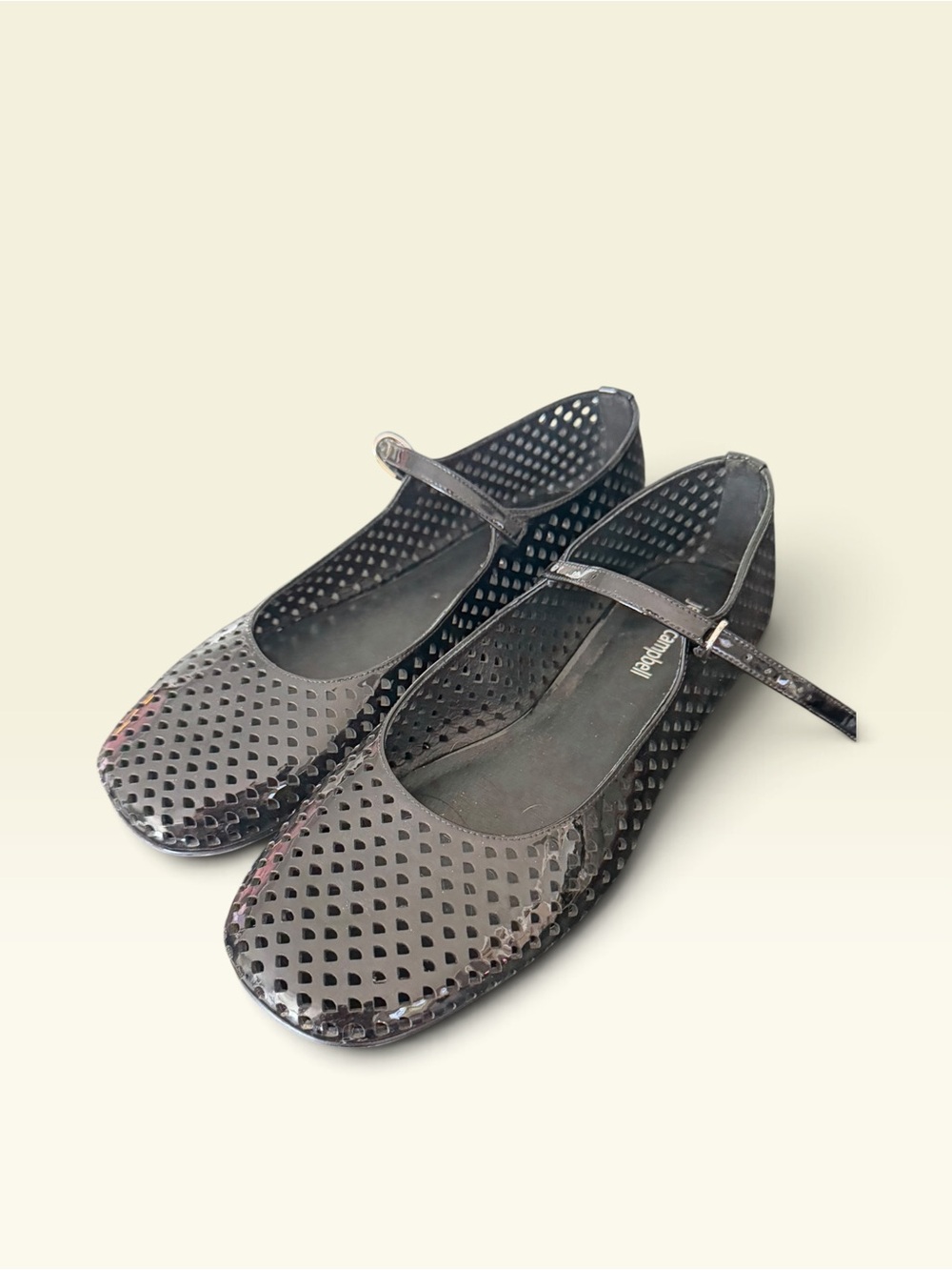 Jeffrey Campbell Perforated Mary Jane Flats in Black Patent leather size 9 - Picture 4 of 6